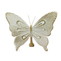 Dwelloria Gold Butterfly Sculpture Decor, Elegant Metal Look Butterfly Desktop ornaments, Modern White & Gold Butterfly Home Accent for Living Room, Bedroom, Entryway, Nature Inspired Decorative Ornament