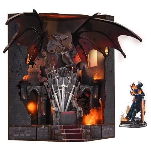 MiniCity Book Nook Kit, Miniature House Kit, Dollhouse Kit, Miniature Kit, DIY Mini House Building Kit for Adult (Throne of Blade) - style: Throne of Blade