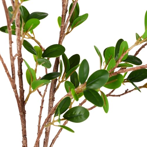 HANDIC 3 Pcs Faux Stems Artificial Branches for Vase Greenery Stems Faux Branches for Vase Plant Artificial Eucalytus Branches Plants (45"/Each Branch) (3, Green)