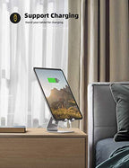 Lamicall Tablet Stand, Tablet Holder for Desk - Multi-Angle Adjustable Tablet Desktop Dock Gifts, Compatible with iPad Pro 11, 12.9, Air, Mini, Fire HD, Galaxy Tab, and Other 4-13" Tablets, Silver - color: Silver