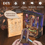 CCCDF Magic Book Nook Kit - DIY Miniature House Dollhouse Kit for Adults, Booknook Tiny House Bookshelf Decor 3D Wooden Puzzle, Gifts for Family, Friends (Magic Admissions Guide) - style: Magic Admissions Guide