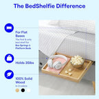 BedShelfie Bedside Shelf for Bunk Bed & Top Bunk, College Dorm Room & Loft Nightstand, Floating Bed Side Table Tray Storage - Natural Wood Slide - color: Natural Bamboo
