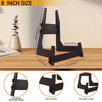 2 Pack 8 Inch Wooden Plate Stands for Display - Plate & Picture Frame Holder for Books, Photos, Plaque, Bowl | Tabletop Decorative Stand