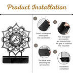 Om Mandala Metal Candle Holder 1 Pack, Black Metal Candlestick Holders, Candle Wall Holder, Spiritual Zen Wall Decor, Meditation Decor for Living Room, Dining Room, Yoga Room