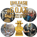 Muscle Goat Trophy – 9" G.O.A.T. with Muscle Resin Award for Fantasy Football, Office Desk, Best Player Trophy