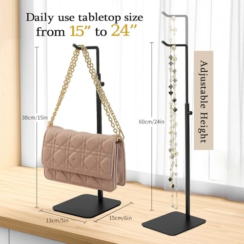 purse stand,Adjustable Purse Display Stand,Black Handbag Display Stand,Hanger Rack for Bags,Suitable for Desktops,Wardrobes and Commercial Storeshook Stand