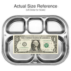 Korean Stainless Steel Divided Plates for Toddlers, Kids, Babies, Premium 304, Electro-Polished, No Black Residue, BPA-Free, 5-Compartment Food Tray, Camping, Picky Eaters, Set of 2 - size: 5 Compartments