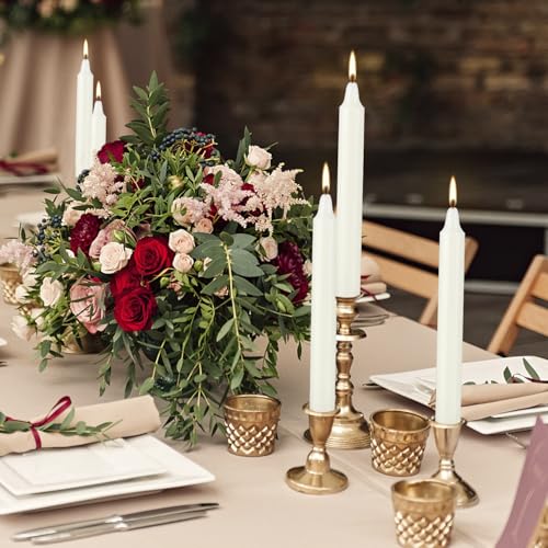 YOROXRG Set of 40 Ivory Candles Mini Unscented Taper Candles for Christmas,Household, Wedding, Rituals, Prayer, Birthdays, Meditation, Altar,Party and Home Décor Candlesticks - 4 Inch Tall - color: Ivory-4" 40