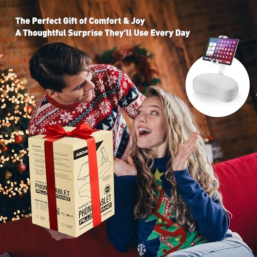 AboveTEK Tablet Pillow Stand for Bed, Hands-Free 360° Adjustable iPad Pillow Holder for Lap Reading w/Soft Bean Bag, Ideal Gift for Mom, Fits 4.7" to 12.9" Tablet, Phone, Kindle - Gray - color: Gray