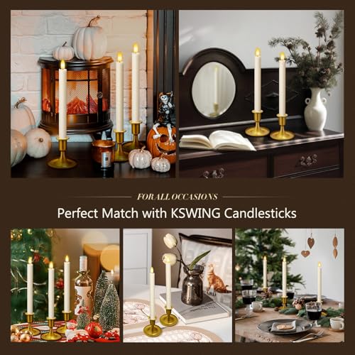 Candlestick Holders 2 PCS Short Metal Taper Candle Holders, KSWING Gold Candle Stick Holders Set, Perfect for Table Centerpiece Mantel Party Wedding Christmas Home Decor, Set of 2 - color: Gold, size: short - 2pc