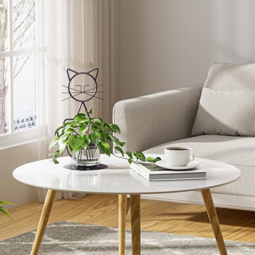 Marbrasse Plant Propagation Station, Cat Plant Terrarium with Metal Stand, Glass Planter Hydroponic Vase Birthday Gifts for Women Home Office Garden Decor Terrarium Supplies - color: Jklw-hand Cat