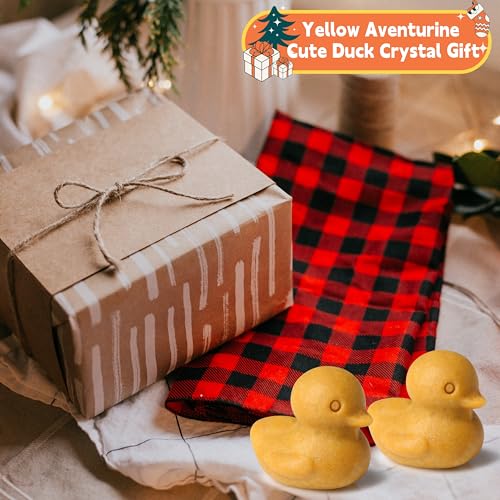 QINJIEJIE Yellow Duck Dedor Figurines Statue Yellow Aventurine Crystals Healing Gemstone Hand Carved Cute Animal Statue Room Desk Home Decor Funny Sculpture Duck Gifts for Women - color: Yellow Aventurine
