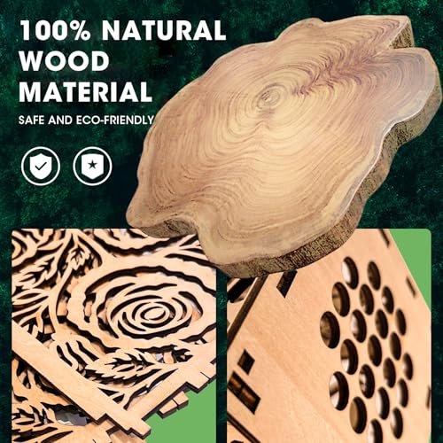 Rose Wooden Vase for Lego Flowers,Display Stand for Lego botanicals,Elegant Rose-Style Hollow Pattern Vase for Flower Lovers (Wood) - color: Wood-rose