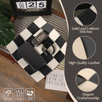 Valet Tray for Men Leather Key Tray for Entryway Table Bedside Nightstand, Desktop Organizer Catch-All for Wallet, Watch, Remote, Keys, Cell Phones, Checkerboard