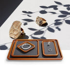 Oirlv Solid Wood Jewelry Display Tray Small Jewelry Tray Rings Earrings Bracelets Necklace Holder Organizer (Small, Grey) - color: Grey, size: 3.93"x 3.93"x 0.59"