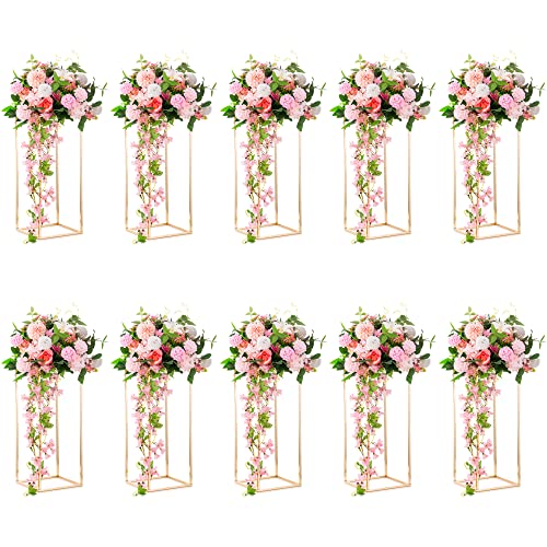 Gold Flower Stand for Table: 23.6” Tall Centerpiece Stand for Wedding Table Reception Floral Center Pieces with Home Decoration Party Event 10 PCS - size: 23.6 INCH-10PCS