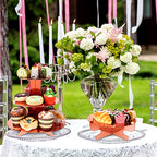 Zopeal 7 Pcs Dessert Table Display Set 3-Tier Cupcake Stand 1-Tier Cup Cake Display Tower Platters and Serving Trays Cardboard Cake Cookie Holders for Wedding Birthday Party Baby Shower(Rose Gold) - color: Rose Gold