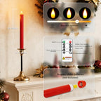 Homemory 6 Pcs Real Wax LED Red Flameless Taper Candles with Remote Timer, 9.6 Inches Fake Candlesticks, Dripless Battery Operated Window Candle with 3D Flickering Flame for Fireplace Xmas Decor - style: Christmas - Red 9.6"