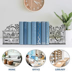 Metal Decorative Bookend Unique Dragon Bookends Decorative Cute Book Ends for Shelves Bookshelf Home Office Desk Bookshelf Decor Gift for Reading Enthusiasts - style: Dragon Decorative Bookends