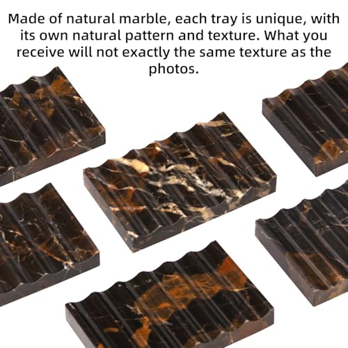 Luxury Marble Soap Dish Tray,Rectangle Stone Marble Soap Tray,Self Draining Soap Holder for Bathroom, Kitchen (Black Gold) - color: Black Gold