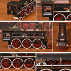 TOYQI Book Nook Kit, Book Nook Kits for Adults, DIY Miniature Dollhouse Kit 3D Wooden Puzzle Booknook Bookend with LED Light - style: Train Repair Station