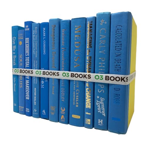 Curated Decorative Books Hardcover Décor Books for Home Décor, Choose Color, Interior Design, Office, Wedding Display, Instant Library, or Staging (Light Blue, One Foot) - color: Light Blue, size: One Foot