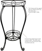 28.4 inches Tall Metal Plant Stand 11.8 Dia for Indoor or Outdoor use,2 Tier Heavy Duty Flower Pot Stand Rack 11.8 inches Diameter Holds Big Heavy Plants,Black (28.4 INCHES TALL) - size: 28.4 INCHES TALL
