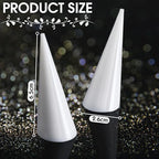 Jetec Clear Acrylic Crystal Ring Holder Acrylic Ring Display Jewelry Holder Wedding Display Cone Support Single Finger Rings Showcase Stand for Jewelry - color: White