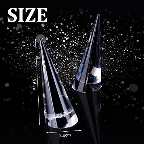 Jetec Clear Acrylic Crystal Ring Holder Acrylic Ring Display Jewelry Holder Wedding Display Cone Support Single Finger Rings Showcase Stand for Jewelry - color: Black, Transparent, White