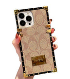 Grehge e Luxury iPhone 13 Pro Max Case for Girls Women, Cute Aesthetic Classic Pattern Leather Back Garden Sculpture Outdoor Decoration