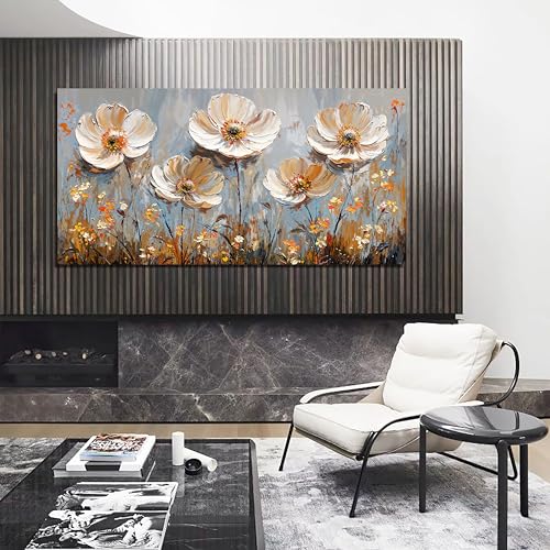Canvas Wall Art Decor Art Work for Wall Decor Large Vintage Gold Wall Art Prints Wall Art Pictures for Living Room Nature Flower Wall Art Decorations Artwork for Walls Bedroom Office Decor 24" X 48" - color: XY-01G, size: 48"L x 24"W