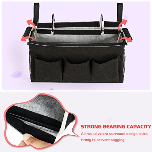 Loghot Bedside Caddy/Bedside Storage Bag Hanging Organizer for Bunk and Hospital Beds,Dorm Rooms Bed Rails,Can be Placed Glasses,Books,Mobile Phones,Keys (New Black) - color: 1pc New Black