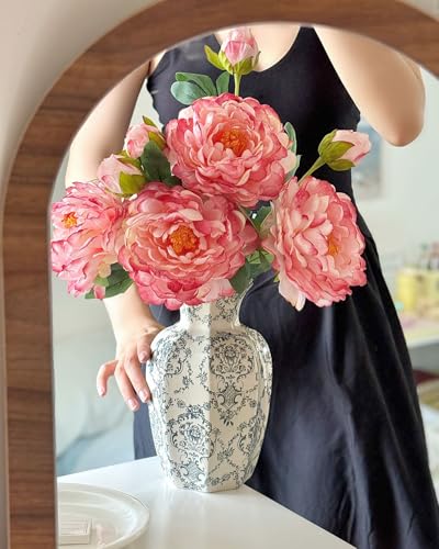 Vintage Chinoiserie Ceramic Vase, Porcelain Decorative Flower Vase for Centerpiece Living Room Table Shelf, Retro Country Decor - color: Retro, size: Large