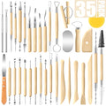 Jetmore 35 Pack Clay Tools Kit, Pottery Tools & Sculpting Tools, Polymer Modeling Clay Cutters Sculpture Set for Carving, Ceramics, Molding, DIY - color: 35 Pack