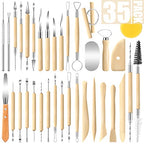 Jetmore 35 Pack Clay Tools Kit, Pottery Tools & Sculpting Tools, Polymer Modeling Clay Cutters Sculpture Set for Carving, Ceramics, Molding, DIY - color: 35 Pack