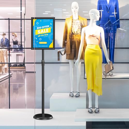 Relx Sign Holder Stand 11*17 inches - Adjustable Floor Standing Sign Holder - Signage Stand with Snap-Open Frame Display for Malls,Schools,Restaurants (black) - color: black1