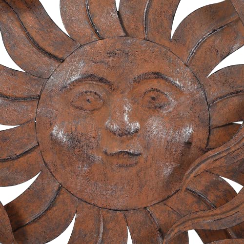 Metal Sun Wall Art Decor 21" W Large Sunface Outdoor Decor - size: 21"L x 20"W