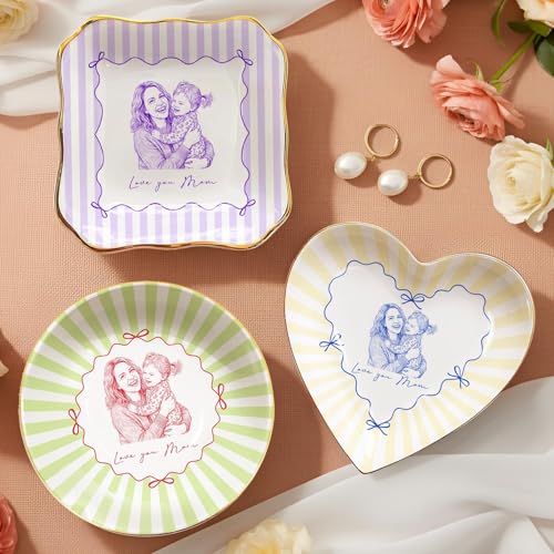 Personalized Mom Photo Jewelry Tray, Remember I Love You Mom Jewelry Dish; Personalized Grandma Portrait Photo Trinket Tray, Mother of the Bride Gifts, for Grandma Mama 8 - color: Jewelry Dish 7