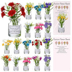 Xuhal 20 Sets Mothers Gift Set for Women Positive Mini Bud Vase with Flowers Positive Cards Motivational Office Desk Decor Gift for Mother Women Teacher Volunteer Employee Nurse Wedding