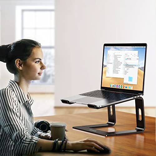 BESIGN LS03 Aluminum Laptop Stand, Ergonomic Detachable Computer Stand, Riser Holder Notebook Stand Compatible with Air, Pro, Dell, HP, Lenovo More 10-15.6" Laptops, Black - color: A-Black