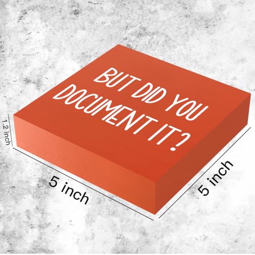 Halloween Office Desk Decorations - But Did You Document Sign, Work Gifts for Accountant HR Boss Employee Coworker, Cubicle Shelf Table Decor - color: Orange, size: 5 x 5 inches