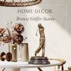 12.2'' Modern Golf Man Bronze Statue, Bronze Golfer Figurine Sculpture Ornament with Marble Base, Classical Art Craft for Home, Office Decor, Collection, Gift - size: 12.2" Man