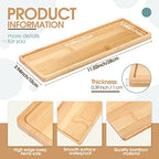 Chengu 3 Pcs Bamboo Vanity Trays for Bathroom Small Wooden Serving Tray for Bathroom Counter Food Appetizer Tea Dessert Kitchen Candle Tissue Toilet Tank Home Decor, 11 x 4 Inch(Rectangle Edge Style) - style: Rectangle Edge Style
