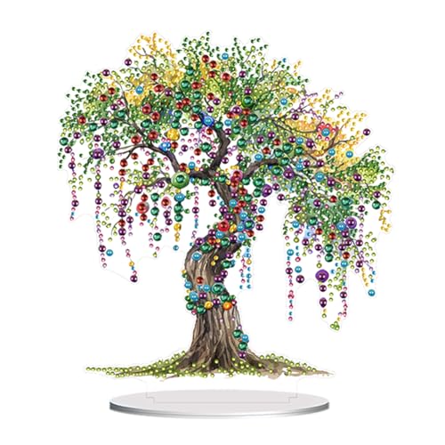 5D Tabletop Diamond Art Kit for Adults, DIY Diamond Painting Kit Stand Up Special Shaped Crystal Desktop Ornament, Box Package - Tree of Life - color: Tree of Life