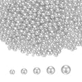 PATIKIL 1000 Pcs No Hole Pearls, 3mm 4mm 5mm 6mm 8mm Mini Round Faux Pearl for Art Crafts Jewelry Making Nail Vase Filler Birthday Wedding Party, Light Silver - color: Light Silver