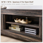 OKD Modern 70" TV Stand, Entertainment Center for TVs Up to 80", Media Console with Large Open Storage & Side Cabinets, Thick Wood Design for Living Room, Dark Rustic Oak - color: Dark Rustic Oak
