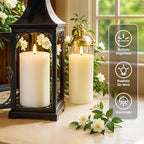 Homemory White 3x6 Inch Flameless Candles Battery Operated with Remote Timer, Real Wax LED Pillar Candle for Home Fireplace Bedroom Living Room Party, Set of 2 - color: D3"xH6"6"-White