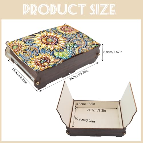 Tontut Diamond Painting kit Storage Box, Sunflower DIY Multifunctional Handmade Storage Box, Suitable for Home Holiday Gifts - color: Sunflower