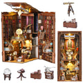 MiniCity Book Nook Kit, DIY Miniature Dollhouse Booknook Kit, 3D Wooden Puzzle Bookend Bookshelf Insert Decor with LED Light for Teens and Adults (Beyond Library) - style: Beyond Library