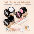 3d Gel Nail Art Sculpture Non Stick Hand Molding Gel for Nails Multifunctional Solid Builder Gels for Extension Carving Sculpting Beauty Charms for Beignner and Salon DIY - color: Clear&Pink&Pearl White